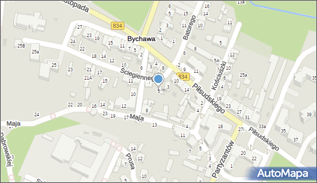 Bychawa, Ściegiennego Piotra, ks., 5, mapa Bychawa