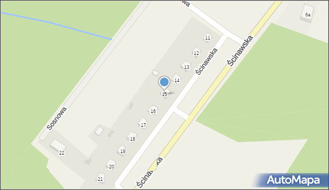 Chobienia, Ścinawska, 15, mapa Chobienia