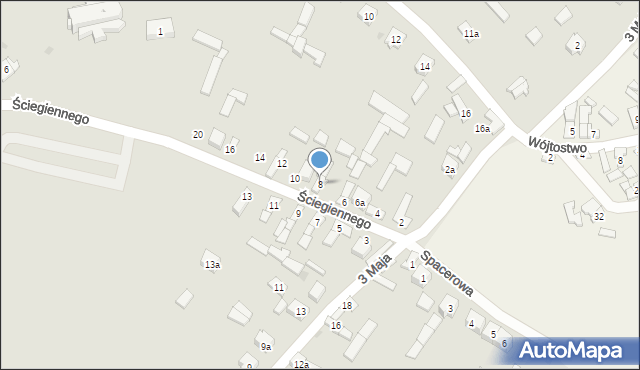 Daleszyce, Ściegiennego Piotra, ks., 8, mapa Daleszyce