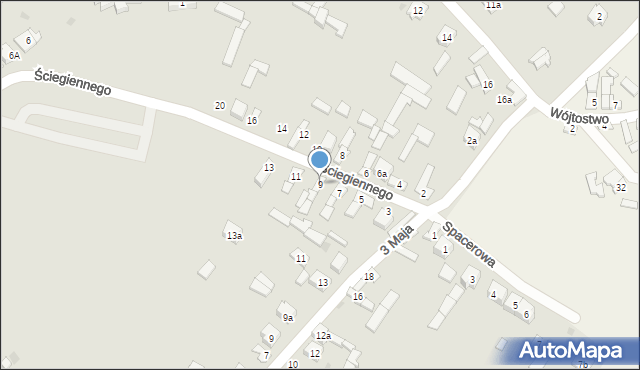 Daleszyce, Ściegiennego Piotra, ks., 9, mapa Daleszyce