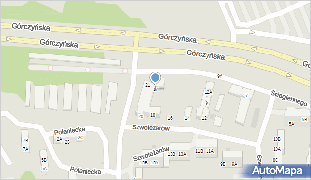 Gorzów Wielkopolski, Ściegiennego Piotra, ks., 17, mapa Gorzów Wielkopolski