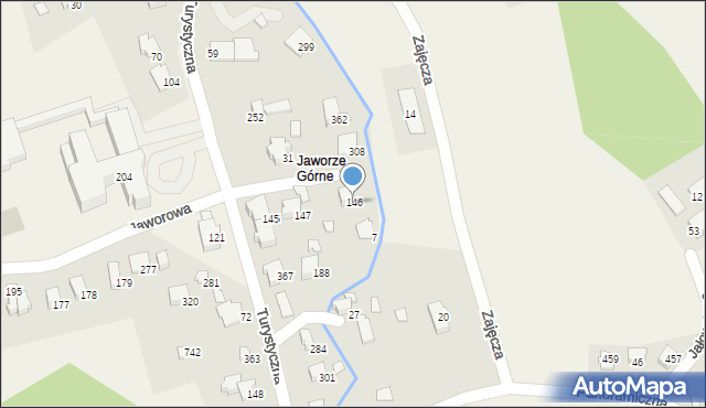 Jaworze, Schowana, 146, mapa Jaworze