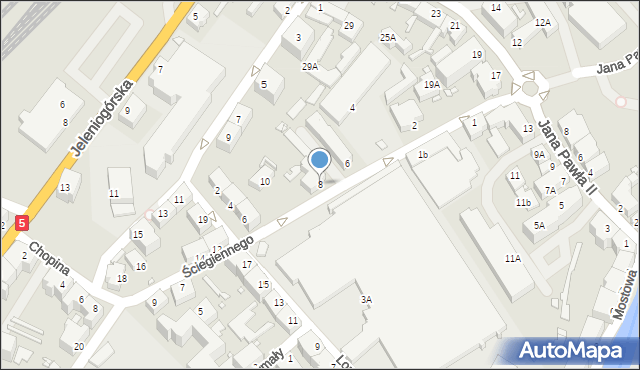 Kamienna Góra, Ściegiennego Piotra, ks., 8, mapa Kamienna Góra