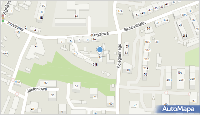 Katowice, Ściegiennego Piotra, ks., 94, mapa Katowic
