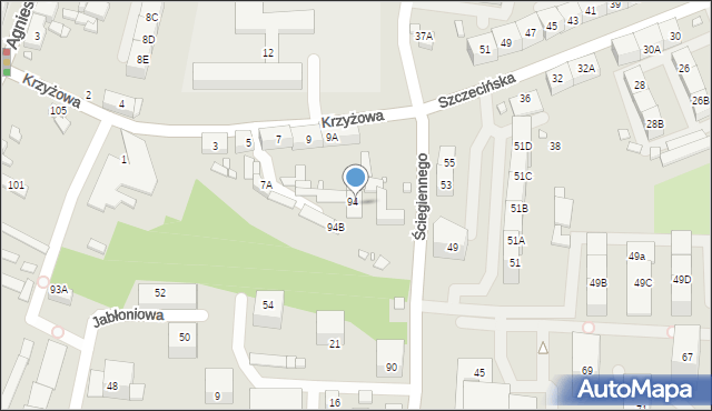 Katowice, Ściegiennego Piotra, ks., 94A, mapa Katowic