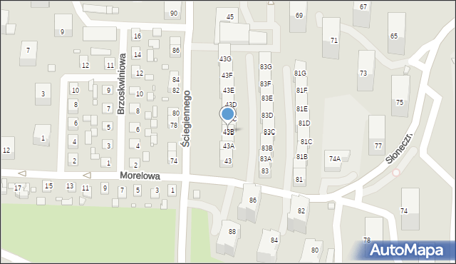 Katowice, Ściegiennego Piotra, ks., 43B, mapa Katowic