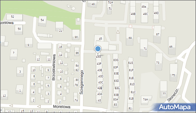 Katowice, Ściegiennego Piotra, ks., 43G, mapa Katowic