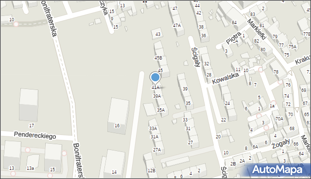 Katowice, Ścigały Franciszka, ks., 41A, mapa Katowic
