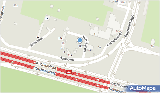 Katowice, Ścianowa, 9E, mapa Katowic