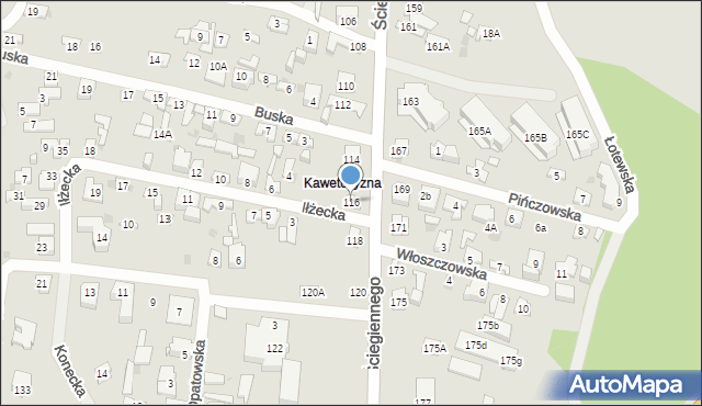 Kielce, Ściegiennego Piotra, ks., 116, mapa Kielc