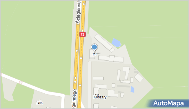 Kielce, Ściegiennego Piotra, ks., 201, mapa Kielc