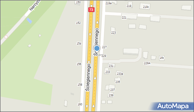 Kielce, Ściegiennego Piotra, ks., 229, mapa Kielc