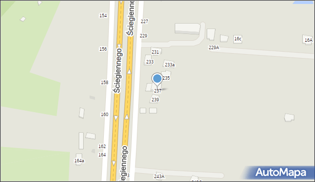 Kielce, Ściegiennego Piotra, ks., 237, mapa Kielc