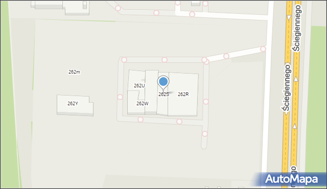 Kielce, Ściegiennego Piotra, ks., 262S, mapa Kielc