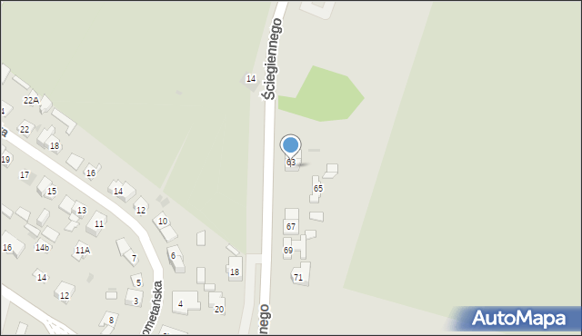 Kielce, Ściegiennego Piotra, ks., 63a, mapa Kielc