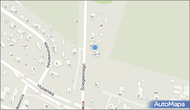 Kielce, Ściegiennego Piotra, ks., 71, mapa Kielc