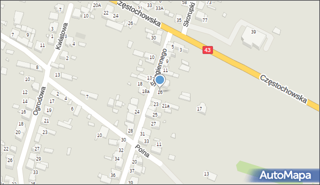 Kłobuck, Ściegiennego Piotra, ks., 16, mapa Kłobuck