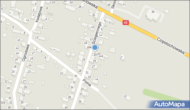 Kłobuck, Ściegiennego Piotra, ks., 23, mapa Kłobuck