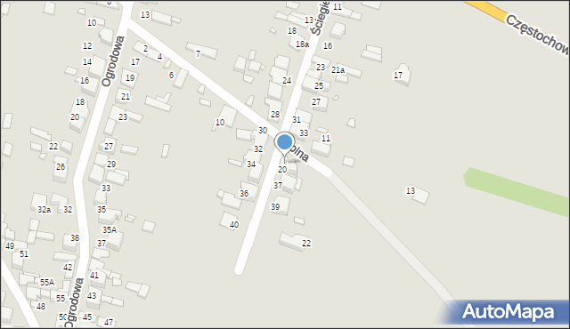 Kłobuck, Ściegiennego Piotra, ks., 35, mapa Kłobuck