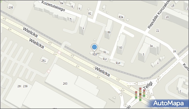 Kraków, Ściegiennego Piotra, ks., 91b, mapa Krakowa