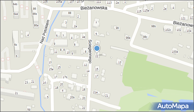 Kraków, Ściegiennego Piotra, ks., 11, mapa Krakowa