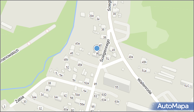 Kraków, Ściegiennego Piotra, ks., 42b, mapa Krakowa