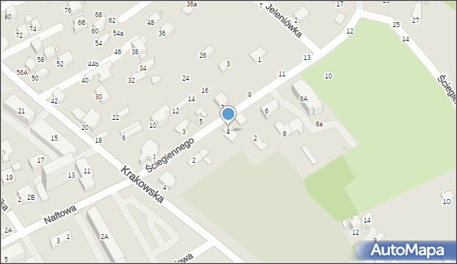 Krosno, Ściegiennego Piotra, ks., 4, mapa Krosna