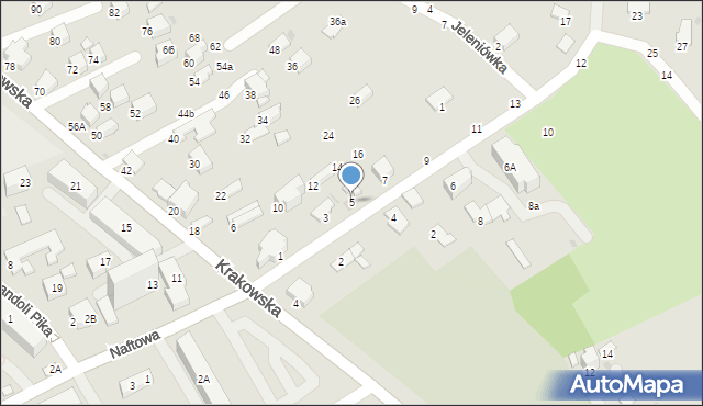 Krosno, Ściegiennego Piotra, ks., 5, mapa Krosna