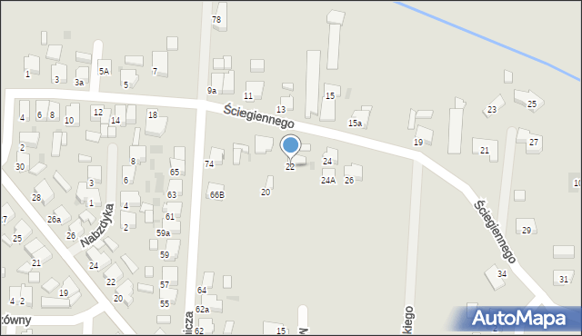 Krotoszyn, Ściegiennego Piotra, ks., 22, mapa Krotoszyna