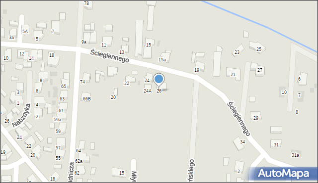 Krotoszyn, Ściegiennego Piotra, ks., 26, mapa Krotoszyna