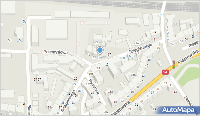 Legnica, Ściegiennego Piotra, ks., 19, mapa Legnicy