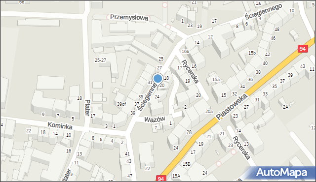 Legnica, Ściegiennego Piotra, ks., 22, mapa Legnicy