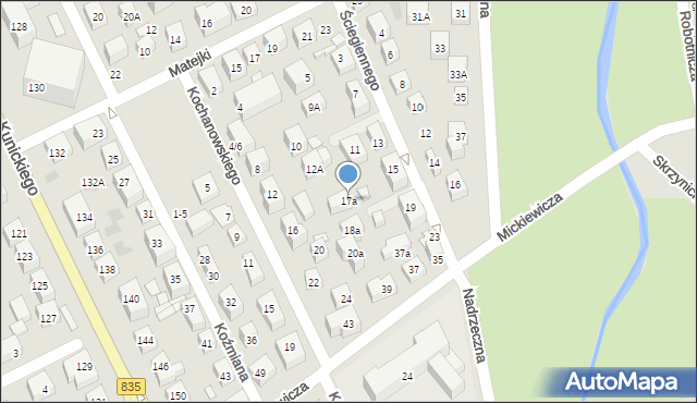 Lublin, Ściegiennego Piotra, ks., 17a, mapa Lublina