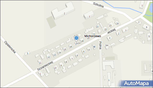 Michorzewo, Sczanieckiej Emilii, 17, mapa Michorzewo