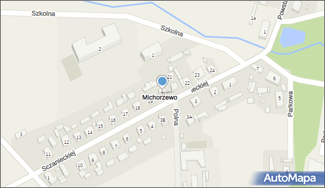 Michorzewo, Sczanieckiej Emilii, 20, mapa Michorzewo