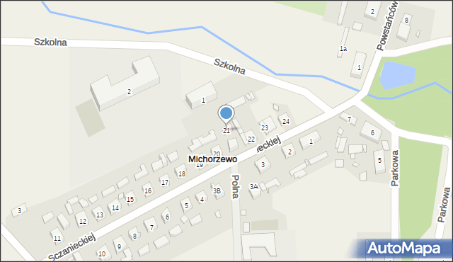 Michorzewo, Sczanieckiej Emilii, 21, mapa Michorzewo