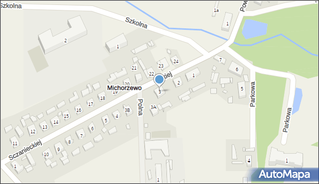 Michorzewo, Sczanieckiej Emilii, 3, mapa Michorzewo