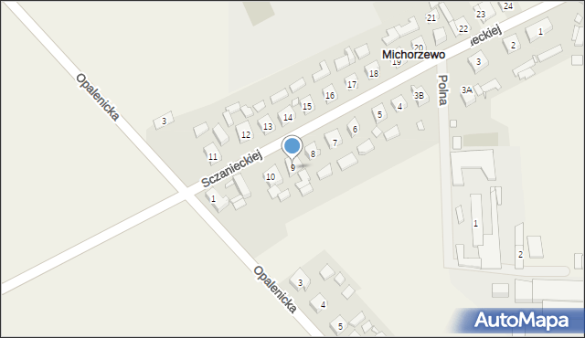 Michorzewo, Sczanieckiej Emilii, 9, mapa Michorzewo