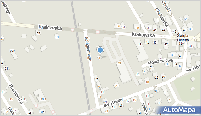 Nowy Sącz, Ściegiennego Piotra, ks., 5, mapa Nowego Sącza