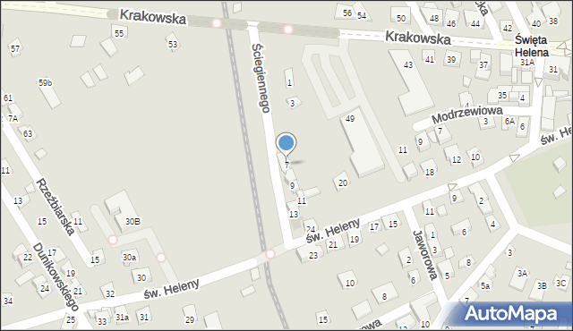 Nowy Sącz, Ściegiennego Piotra, ks., 7, mapa Nowego Sącza