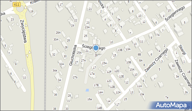 Nysa, Ściegiennego Piotra, ks., 19, mapa Nysy