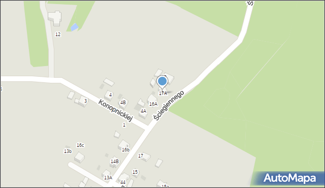 Orzesze, Ściegiennego Piotra, ks., 17A, mapa Orzesze