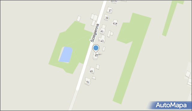 Pajęczno, Ściegienna, 45, mapa Pajęczno