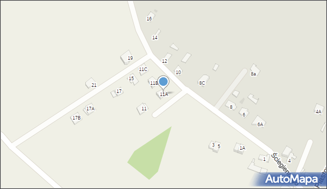 Piaski, Ściegiennego Piotra, ks., 11A, mapa Piaski