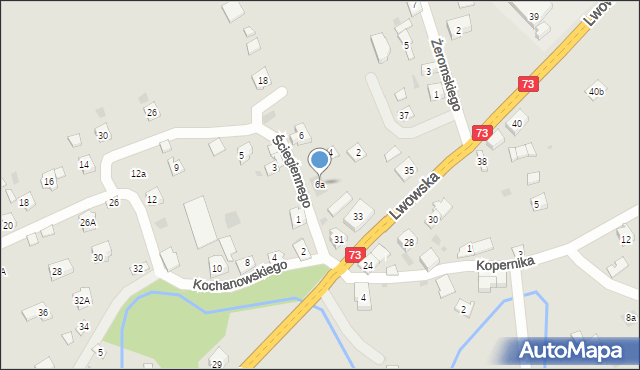 Pilzno, Ściegiennego Piotra, ks., 6a, mapa Pilzno