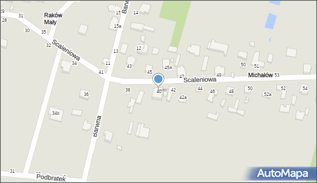 Piotrków Trybunalski, Scaleniowa, 40, mapa Piotrków Trybunalski