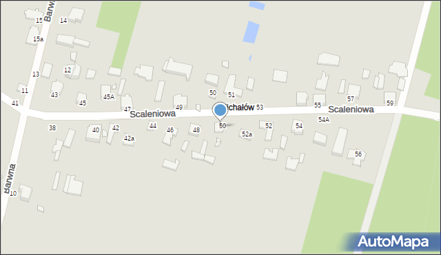 Piotrków Trybunalski, Scaleniowa, 50A, mapa Piotrków Trybunalski