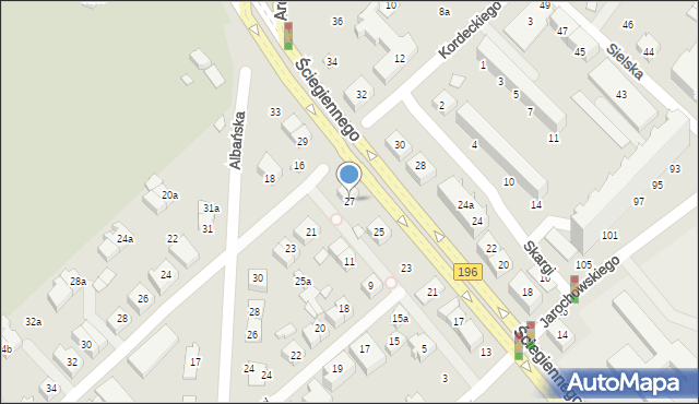 Poznań, Ściegiennego Piotra, ks., 27, mapa Poznania