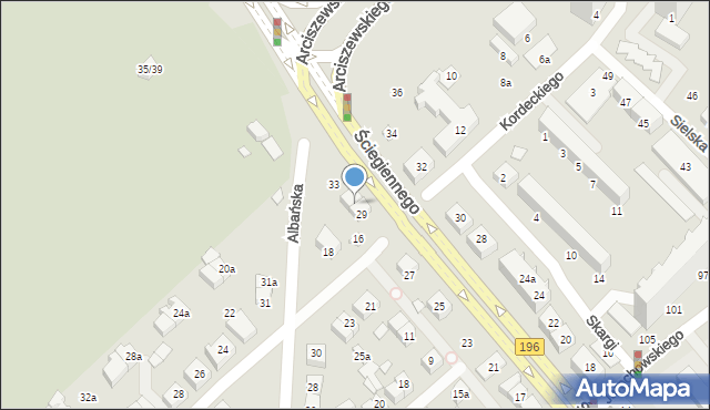 Poznań, Ściegiennego Piotra, ks., 31, mapa Poznania