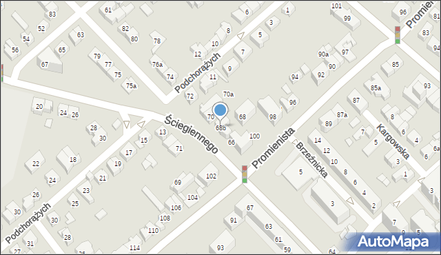 Poznań, Ściegiennego Piotra, ks., 68b, mapa Poznania
